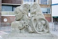 Unique sand sculpture in Zandvoort aan zee beach Royalty Free Stock Photo