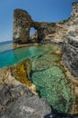 Unique and scenic arch in the cliffs, Paxi, Greece