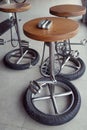 unique seating by adding some bicycle parts