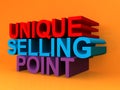 Unique selling point on orange Royalty Free Stock Photo