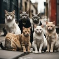 set of mafia gang cats background Royalty Free Stock Photo