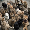 set of mafia gang cats background Royalty Free Stock Photo