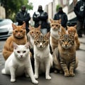 set of mafia gang cats background Royalty Free Stock Photo