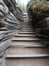 Stairway in rock walls Royalty Free Stock Photo