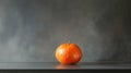 The unique shape and bright color of an orange physalis fruit stand out against a dark background, placed on a textured Royalty Free Stock Photo