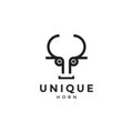 Unique shape head cow geometric logo design, vector graphic symbol icon illustration creative idea Royalty Free Stock Photo