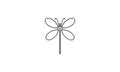 Unique shape lines insect dragonfly logo symbol icon vector graphic design illustration Royalty Free Stock Photo