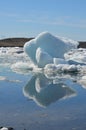Unique shaped glacier in an Icelandic lagoon Royalty Free Stock Photo