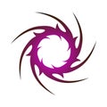 Unique sharp circle creative symbol wrapped in dark purple color