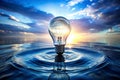 Water Background: Bulb Rising in Water Royalty Free Stock Photo