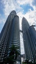 Unique shot of twin tower with beautiful sky at evening Kuala Lumpur