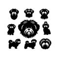 Silhouette Solid Vector Icon Set Of Dog, Breeds, Canine, Pooch, Hound, Puppy, Mutt, Pet, Doggy.