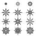 Unique Snowflake Cool Winter Snow Collection Set Royalty Free Stock Photo