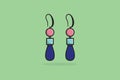 Unique style earrings for woman vector illustration.