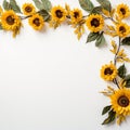 Unique sunflower border Royalty Free Stock Photo