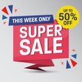 Unique Super Sale Banner Royalty Free Stock Photo