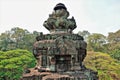 Unique Temple of Bayon, details. The top of the ancient palace is shaped like a flower Royalty Free Stock Photo