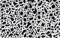 Unique terrazzo flooring vector seamless pattern in black and white. Texture composed of natural stone, glass, quartz