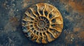 A unique trading card depicting an Ammonite fossil with information about how these creatures lived in prehistoric