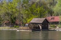 Unique Traditional Boat Mill On A River Royalty Free Stock Photo