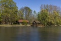 Unique Traditional Boat Mill On A River Royalty Free Stock Photo