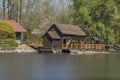 Unique Traditional Boat Mill On A River Royalty Free Stock Photo