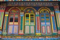 Unique traditional colorful windows in Little India, Singapore Royalty Free Stock Photo