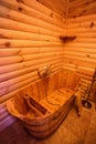 Unique traditional wooden bathroom