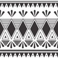 Unique tribal pattern hand drawn Maori style seamless repeated motifs colorful design v Royalty Free Stock Photo
