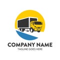 Unique truck logo template. vector. editable Royalty Free Stock Photo