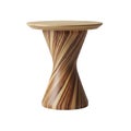Unique Twisted Wood Accent Table with Natural Grain Royalty Free Stock Photo