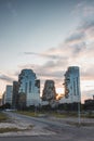 Unique U-shaped skyscraper design with family houses on top of each other called angular Valley skyscraper, Amsteradam Zuid, Royalty Free Stock Photo