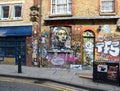 Unique urban wall art in London street Royalty Free Stock Photo