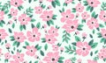 Unique valentine flower decor pattern background, with leaf and flower drawing