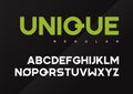 Unique vector bold industrial typeface design, uppercase letters