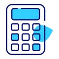 Unique vector of calculator in editable style, adding machine