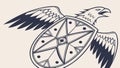 Stylized Eagle Tribal Shield Vector Graphic, vector design Generative AI Royalty Free Stock Photo
