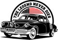 AMERICAN CLASSIC AND MUSCLE CARS LOGO TUCKER WITH AMERICAN FLAG