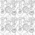 Unique vector hand drawn arwork with unusual, psychedelic cute pattern