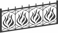 Decorative Fence with Dynamic Fire Shapes, vector design Generative AI Royalty Free Stock Photo