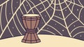 Bongo Drum in a Spider Web, Whimsical Scene, vector design Generative AI Royalty Free Stock Photo