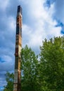 Unique very tall sculpture of stacked filing cabinets