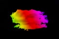 Unique vibrant modern multicolor clouds on black background, dynamic creative abstract