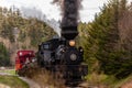 Antique Shay Steam Locomotives Climbing Mountain - Cass Railroad - West Virginia Royalty Free Stock Photo