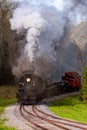 Antique Shay Steam Locomotives Climbing Mountain - Cass Railroad - West Virginia Royalty Free Stock Photo