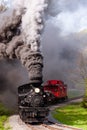 Antique Shay Steam Locomotives Climbing Mountain - Cass Railroad - West Virginia Royalty Free Stock Photo