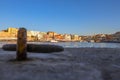 Unique view on Chania, Greece with Quay where ships were moored in past.