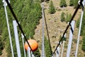 A Unique View of the Charles Kuonen Suspension Bridge - Near Randa, Swizterland Royalty Free Stock Photo