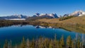 Unique view of Little Redfish Lake and the Sawtooth Mountains Id Royalty Free Stock Photo