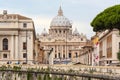 A unique view of St. Peter's Basilica in the Vatican